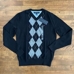 NWT! Men’s Signature TOMMY HILFIGER 100% Cotton V-Neck Sweater / Size XS